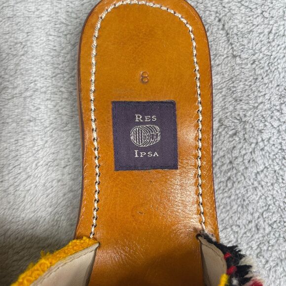 RES IPSA Rug Sandal Womens Slide Sz 8 Yellow Moroccan Comfort Casual Slip On - Picture 13 of 15
